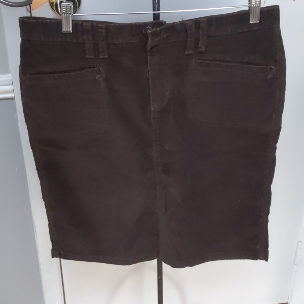 Y2K Vintage 2007 Old Navy Brown Corduroy Mini Skirt Stretch Size 8